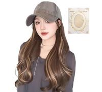 Pelucas Gorra Para Mujer | Sombrero Con Cabello Incorporado Para Mujer,Accesorio de Moda Transpirable para Compras Actividades al Aire Libre Citas Viajes Diarios