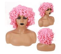 Pelucas HOUYAN pelo corto y rizado sintético negro mujer negro marrón peluca africana con flequillo accesorios for el cabello femenino natural Peluca de cosplay (Color : 0011)