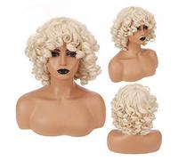 Pelucas HOUYAN pelo corto y rizado sintético negro mujer negro marrón peluca africana con flequillo accesorios for el cabello femenino natural Peluca de mujer (Color : 008)