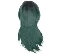 Pelucas largas de mujer verde Pelucas sintéticas de moda para mujeres y niñas para cosplay Fiesta de Halloween Peluca de fibra de alta temperatura cómoda de aspecto cómodo