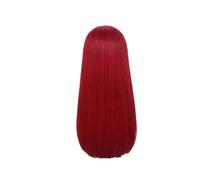 Pelucas largas y rectas sedosas for mujer, pelo sintético, Rubio degradado, con flequillo, peinados naturales, Drag Queen, fiesta de Cosplay, 1 ud(Red)