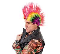 Pelucas Mohicano Punk Multicolor De Los Años 80 Disfraz Para Adultos