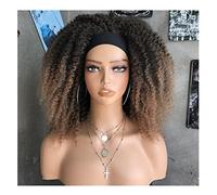 Pelucas Muje Peluca Africana Rizada Corta Para Mujer Peluca Rizada Voluminosa Elástica Peluca Sintética Peluca Pelo Natural (Color : Bruin, Size : 18in)