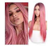 Pelucas Muje Peluca Con Malla Frontal Cabello Largo Y Liso Peluca Ombre Fibra Resistente Al Calor Pelucas Sintéticas Peluca Pelo Natural (Color : C, Size : 26in)