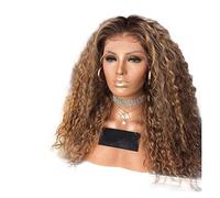 Pelucas Muje Peluca Rizada Pelucas Raíz Oscura Ombre, Color Rojo Marrón Dos Tonos Sintético Largo Suelto Rizado Para Mujeres Negras Rubio Miel Peluca Pelo Natural