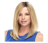 Pelucas Muje Peluca Rubia Recta Para Mujer Pelucas De Cabello Sintético Natural Ombre Con Raíces Marrones Cosplay Uso Diario En Fiestas Peluca Pelo Natural