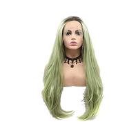 Pelucas Muje Peluca Verde Para Mujer, Peluca De Pelo Largo Y Recto, Peluca Sintética Resistente Al Calor Para Cosplay, Peluca Para Uso Peluca Pelo Natural