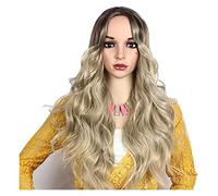 Pelucas Muje Pelucas De Cabello Sintético Ondulado Largo Y Rizado, Ombre Marrón Frío A Rubio Claro Peluca Pelucas De Cabello Largo Peluca Pelo Natural