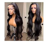Pelucas Muje Pelucas Delanteras De Encaje Ondulado Cabello Humano Para Mujeres Negras Pelucas Delanteras De Encaje De Densidad Cabello Humano Peluca Pelo Natural (Color : Black, Size : 26inch)