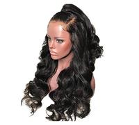 Pelucas Muje Pelucas Onduladas Rizadas Negras Largas, Peluca Oscura Ondulada Larga De Aspecto Natural De Parte Media Para Mujeres De 24 Pulgadas Peluca Pelo Natural