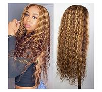 pelucas mujer 8-26 pulgadas Pelucas de cabello humano resaltar Color rizado Pelucas frontales de encaje Peluca frontal de encaje Ola de agua profunda Pelo brasileño Preplucidado for mujeres negras pel