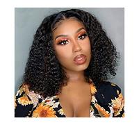 pelucas mujer Brasileño corto rizado bob peluca t parte 13 × 6 peluca delantera de encaje transparente 8-16 pulgadas profunda peluca frontal del encaje de la peluca for las mujeres del cabello humano