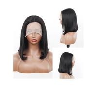 pelucas mujer Peluca de cabello humano Bob, recta, con parte en T, con encaje frontal, prearrancada, densidad 180, 8-16 pulgadas pelucas disfraz(10inches)