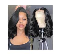 pelucas mujer Peluca de cabello humano con encaje frontal transparente de 13x4, corte bob corto, 180% brasileño, for mujer pelucas disfraz(8inches)