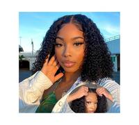 pelucas mujer Peluca de encaje for mujer, rizada, 4x4, sin pegamento, lista for usar, peluca de cabello humano precortada. pelucas disfraz(16inches)