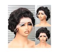 pelucas mujer Pelucas de cabello humano 13x4, peluca corta con encaje frontal, peluca frontal transparente, peluca ondulada pelucas disfraz