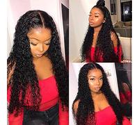 pelucas mujer Pelucas del cabello humano del frente del cordón de 30 pulgadas for las mujeres negras de la ola profunda rizada Hd Frontal Short Bob Wig Brasileño Peluca de onda profunda larga del 150%