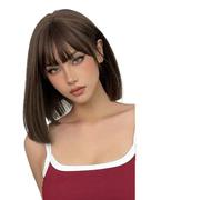 Pelucas Mujer Pelucas ombré de color azul claro a blanco, peluca recta corta con flequillo for fiesta uso diario mujeres(WL1148-1)