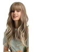Pelucas Mujer Pelucas rubias onduladas largas pelucas de pelo platino con peluca flequillo for mujeres(LC226-1 wig)
