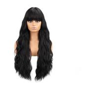 Pelucas Ombre marrón rubio claro platino largo ondulado for mujeres peluca de pelo de parte media Cosplay peluca sintética resistente al calor Natural Peluca de mujer (Color : #1B)