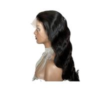Pelucas onduladas corporales 13x4, 180 densidades, HD, transparente, con encaje frontal, pelucas de pelo humano para mujeres, color natural que añade volumen al cabello (30 pulgadas/75 cm)