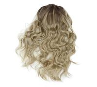 Pelucas onduladas rizadas largas rubias, Pelucas Cabello Natural Mujer Peluca Largo Pelo Ondulado Rizado Disfraz Cosplay Disfraces Señora Fiesta rizado peluca natural