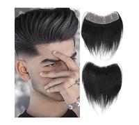 Pelucas para Hombre Hairline sintético Toupee for hombres V Style Front Peluca Thin Skin Base Natural Mens Hairpieces Sistema de reemplazo cabello sintética Tupé para Hombre(2.2 * 16)