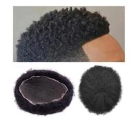 Pelucas para hombre realistas Peluca de cabello humano indio for hombre, peluquín de cabello humano con encaje completo, sistema de cabello humano, adorno de cabello humano rizado con agua Pedazo de p