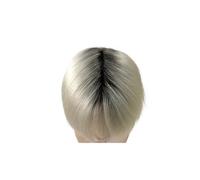 Pelucas para hombres 100% de cabello humano for hombre, prótesis capilar micropiel ombré 0,08 MM, doble anudado, peluquín for(Dark Root Blond,30mm Wave)
