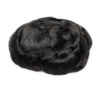 Pelucas para Hombres 100% de cabello humano for hombre, sistema de reemplazo de peluquín, peluca superior de PU y Mono, cabello Remy corto con encaje Natural Pelucas(7x9)