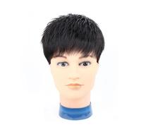 Pelucas Para Hombres, Peluca De Piel Fina Suave De Reemplazo, Sistema De Reemplazo De Tupé Negro Natural Para Cubrir El Retroceso De Cabello,Curly,16x18cm