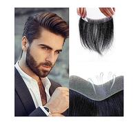 Pelucas para Hombres Peluca for hombre, peluquín en forma de V, PU, Base de piel fina, peluca Frontal, cabello humano 100% Real, reemplazo de línea for la frente for hombres Pelucas(2x16cm-V style)