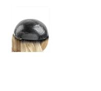 Pelucas para hombres Peluquín de cabello humano for hombres, prótesis masculino 0,08 mm con raíces negras y rubio degradado, sistema lacio Remy indio nudos en la piel PU for(8x10)