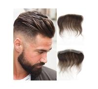 Pelucas para hombres Prótesis capilar for hombres, sistema de cabello humano liso, 0,06 mm grosor, piel fina, línea frontal, peluquín(16x1.8cm,#4)