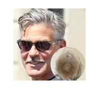 Pelucas para hombres Toupee for hombres Sistema de reemplazo cabello humano europeo 8x10 "Prótesis frontales encaje firme piel fina PU y mono for