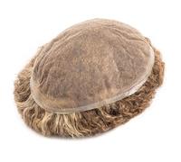 Pelucas para hombres Tupé de encaje completo for hombre, 15 mm, rizado, transpirable, prótesis capilar masculina, sistema cabello humano natural