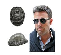 Pelucas Para Hombres Tupé for hombres Peluca de pelo corto de 6 pulgadas 8 × 10 "Piel de poliéster completa Prótesis capilar for hombres Tupé for hombres Postizos for el cabello Cabello indio Piel de