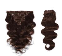 Pelucas para Mujer 8 piezas de 20 clips ondulados rizados de cabeza completa con clip en extensiones de cabello humano de doble trama for mujeres, postizos ondulados gruesos, cabello suave y mezcla bi