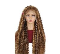 Pelucas para mujer Densidad profunda del punto culminante 250 de la peluca cabello humano frente cordón onda 13x6 Hd Fiesta diaria(28inches)