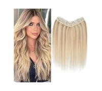 Pelucas para Mujer Extensiones de cabello con clip Cabello humano real #8/613 Extensiones de cabello Remy liso de una pieza Extensiones de cabello con doble trama en forma de U sin costuras de 16 "-26