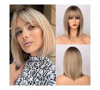 Pelucas para Mujer Fashion Women Black Short Straight Bob Wig Chemical Fiber Hair Set Women Trend Short Hair peluca rizada