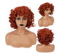 Pelucas para Mujer HOUYAN pelo corto y rizado sintético negro mujer negro marrón peluca africana con flequillo accesorios for el cabello femenino natural Peluca para uso diario en fiestas(0012)