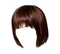 Pelucas para mujer pelo humano brasileño peluca de fibra negra de alta temperatura peluca de pelo sintético africano falso sombrero peluca de cabello humano sin largo (BW1 talla única)