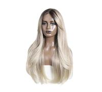 Pelucas para mujer Peluca con malla frontal sintética recta de 26 ", pelucas rubias blancas for Cosplay for mujeres Fiesta diaria