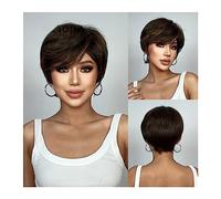 Pelucas para Mujer Peluca de pelo marrón corto Pelucas sintéticas Lolita for mujer Bob Fiesta natural Pelucas muy baratas para fiesta cosplay peluca