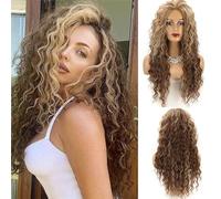 Pelucas para mujer Peluca for mujer, rizos pequeños, largos, extensiones de cabello, sueltos, natural Fiesta diaria(D)