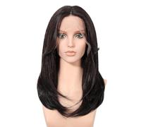 Pelucas para mujer Peluca negra de pelo liso capas medias a largas for mujer, uso diario natural Fiesta diaria