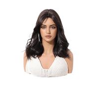 Pelucas para mujer Peluca ondulada sintética marrón, longitud media, aspecto Natural, Cosplay de Lolita, pelo fiesta diario, resistente al calor Fiesta diaria