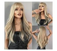 Pelucas para Mujer Peluca rizada negra sintética de nueva tendencia for fiesta diaria fibra resistente al calor ondulado resaltado vino rojo peluca con flequillo for mujer Peluca para uso diario en fi