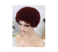 Pelucas para mujer Pelucas afro rizadas, pelucas cortas marrones, rubias de duendecillo, cabello humano hechas a máquina Fiesta diaria(99j Color Wig)